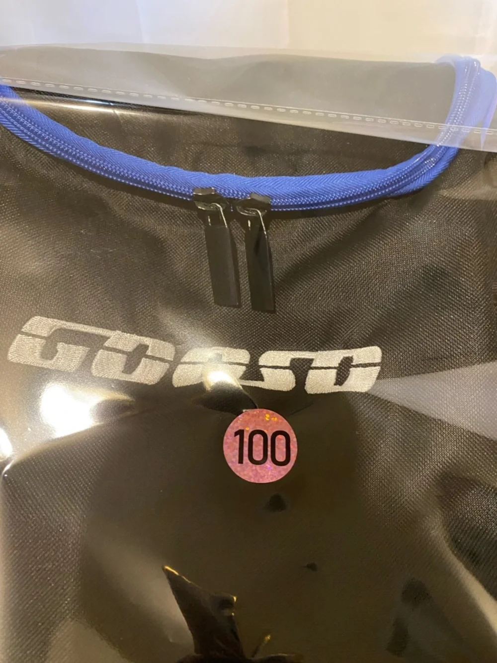 GOOSO Golf Driver Disc Black Backpack/Bag with Blue Trim